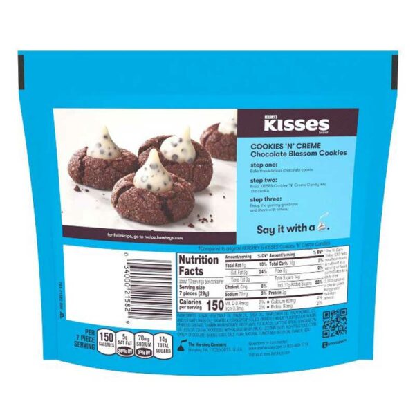 Chocolates Hershey's Kisses Galletas y Crema, 10 oz