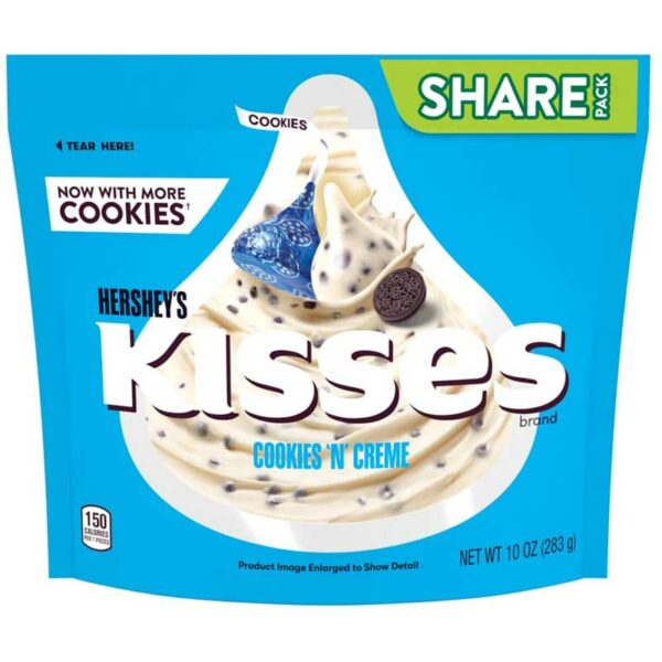 Chocolates Hershey's Kisses Galletas y Crema, 10 oz