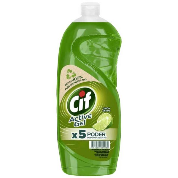 Lavaplatos Cif Active Gel Limón Verde, 500 ml