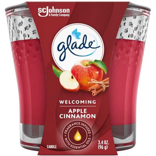 Ambientador-Glade-Vela-Fragancia-Manzana-y-Canela,-3.4-oz-Front Ambientador Glade Vela Fragancia Manzana y Canela, 3.4 oz