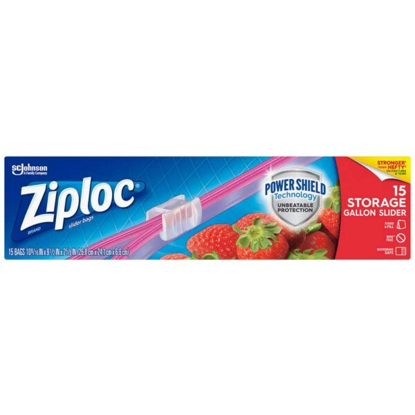 Bolsas Ziploc de Almacenamiento con Cierre Slider 1 Galón (15 uds)