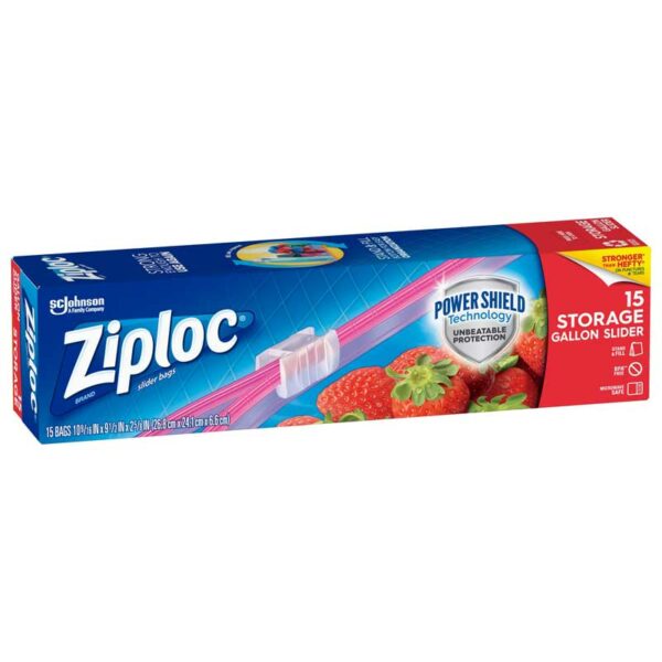 Bolsas Ziploc de Almacenamiento con Cierre Slider 1 Galón (15 uds)