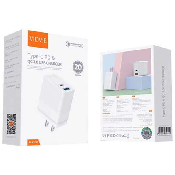 Cargador Vidvie 20 Watts PLM323C sin Cable