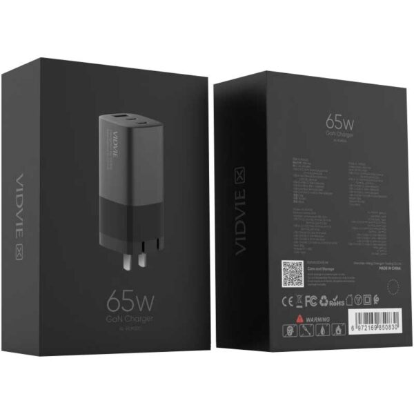 Cargador Vidvie 65 Watts XL-PLM320 Sin Cable