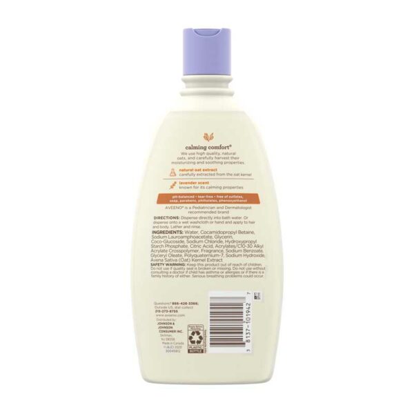 Jabón-Aveeno-Calming-Comfort-Lavanda-y-Vainila,-18-oz-Back Jabón Aveeno Calming Comfort Lavanda y Vainila, 18 oz