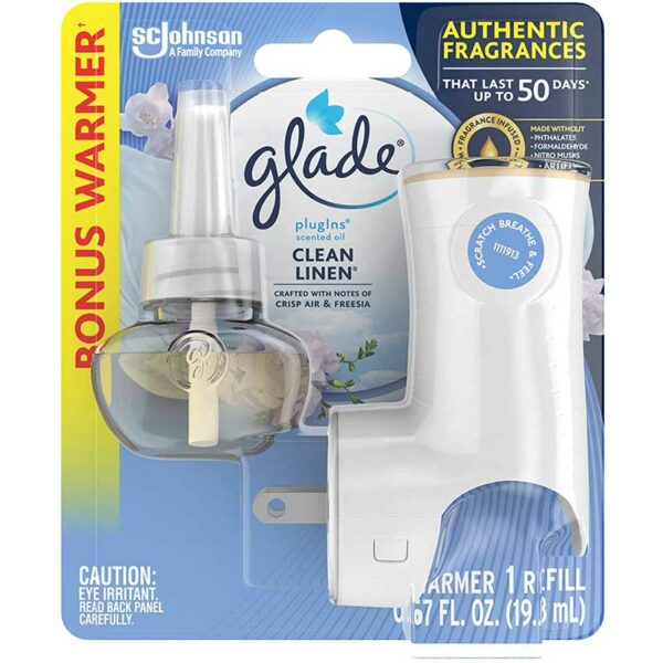 Ambientador-Glade-Automatic-de-Piso-Fragancia-Lino-Fresco,-0.67-oz-Front Ambientador Glade Automatic de Piso Fragancia Lino Fresco, 0.67 oz