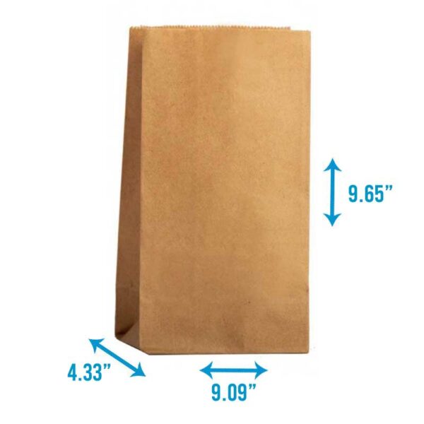 Funda de Papel Kraft 6C 9.65" x 7.09" x 4.33" con Asa (50 uds)