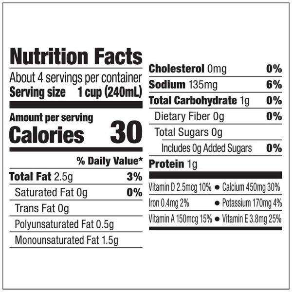 Leche-de-Almendra-y-Vainilla-Silk-sin-Azúcar,-32-oz-Info Leche de Almendra y Vainilla Silk sin Azúcar ni Lactosa, 32 oz