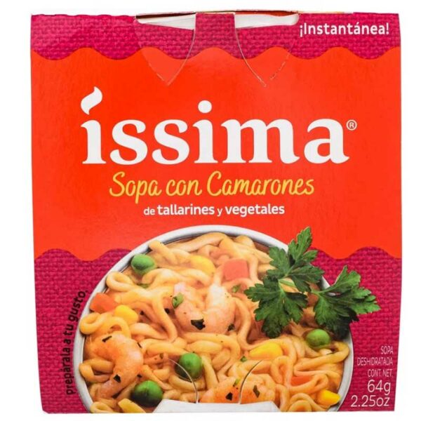 Sopa-Íssima-Instantanea-de-Fideos-Sabor-Camarón,-64-g-Front Sopa Íssima Instantanea de Fideos, 64 g