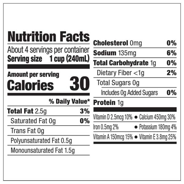 Leche de Almendra Silk sin Azúcar ni Lactosa, 32 oz