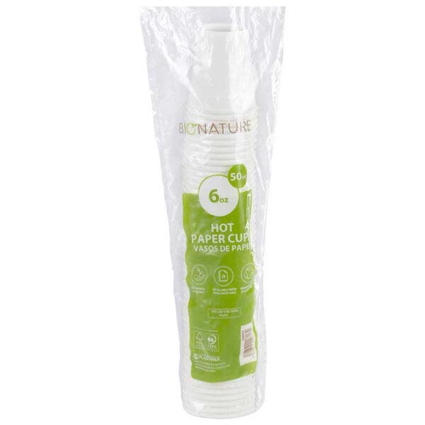 Vaso de Papel Desechable PHC6-W Bionature 6 oz (50 uds)