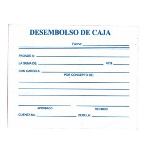 Talonario Desembolso de Caja (6 x 40 uds)