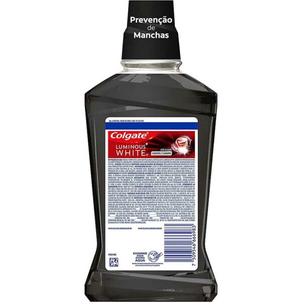 Enjuague Bucal Colgate Luminous White con Carbón, 500 ml