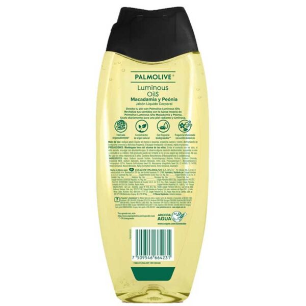 Jabón Líquido Corporal Palmolive Luminous Oils Macadamia y Peonía, 390 ml