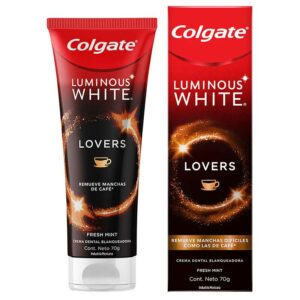 Pasta-Dental-Colgate-Luminous-White-Lovers-Café,-70-g-Front Pasta Dental Colgate Luminous White Lovers Café, 70 g