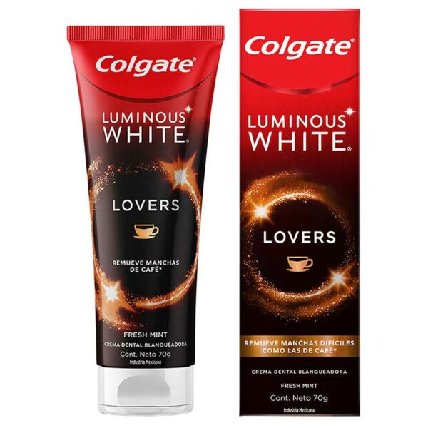 Pasta-Dental-Colgate-Luminous-White-Lovers-Café,-70-g-Front Pasta Dental Colgate Luminous White Lovers Café, 70 g