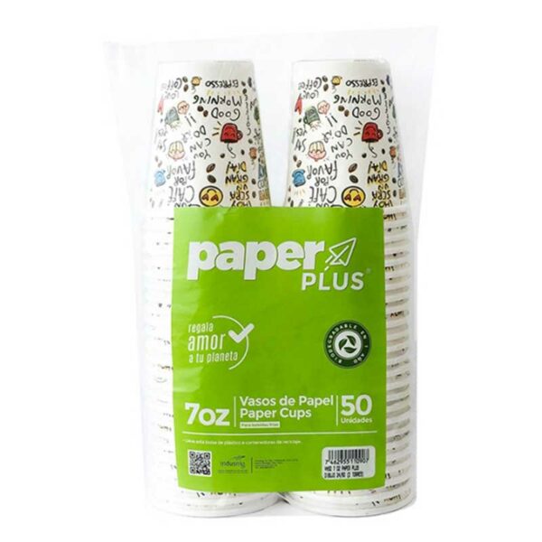 Vasos Desechables 7 oz de Cartón Dibujos (50 uds)
