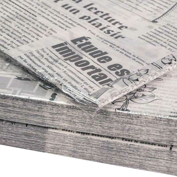 Papel Encerado Periódico Negro (1000 uds)