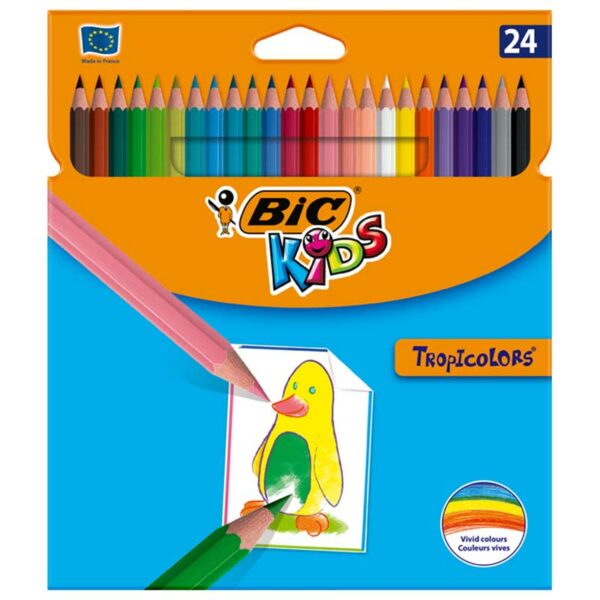 Lápices de Colores Bic Kids Tropicolors (24 uds)