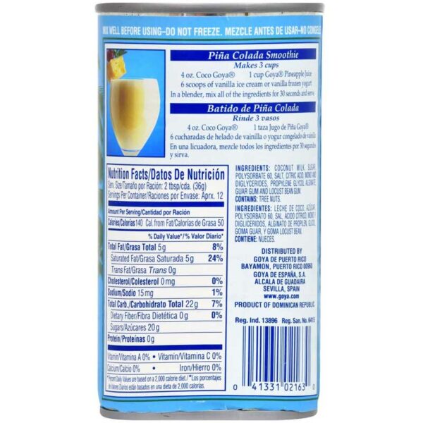 Crema de Coco Goya, 15 oz