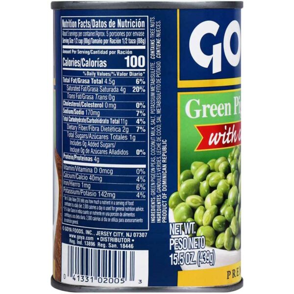 Guandules Verdes con Coco Goya, 15 oz