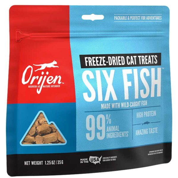 Treats para Gatos Orijen Six Fish, 1.25 oz