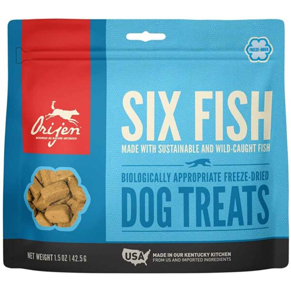 Treats-para-Perros-Orijen-Six-Fish,-1.5-oz-Front Treats para Perros Orijen Six Fish, 1.5 oz