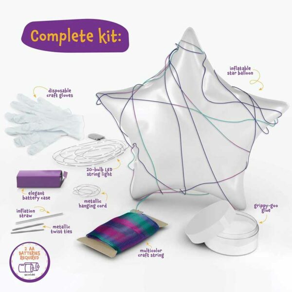 Kit-de-Manualidad-de-Cuerdas-para-Hacer-Lámpara-de-Estrella-3D-Iluminada-con-luces-LED-Dan-&-Darci-Turn Kit de Manualidad de Cuerdas para Hacer Lámpara de Estrella 3D Iluminada con luces LED Dan & Darci