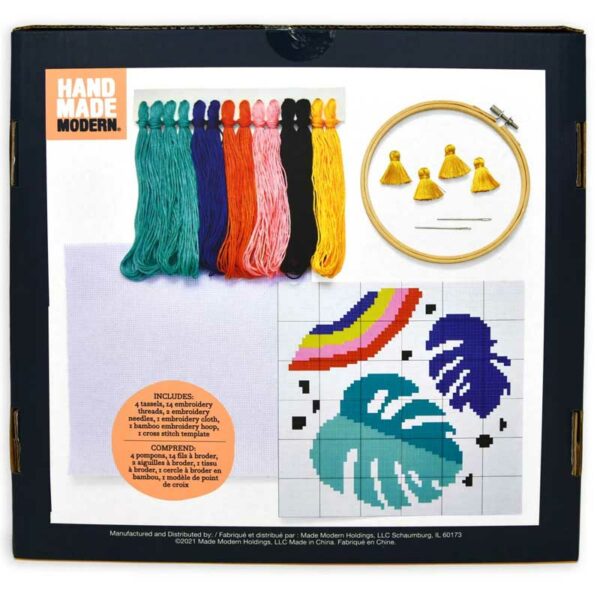 Kit de Manualidad de Punto de Cruz Monstera Kid Made Modern