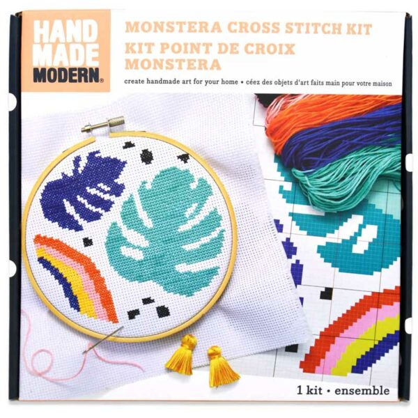 Kit de Manualidad de Punto de Cruz Monstera Kid Made Modern