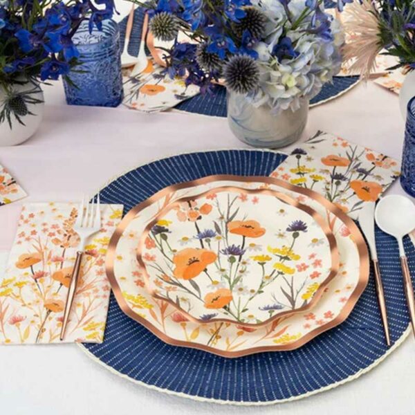 Platos-Desechables-Grandes-con-Motivo-'Flores-Silvestres'-(8-uds)-Turn Platos Desechables Grandes con Motivo "Flores Silvestres" (8 uds)