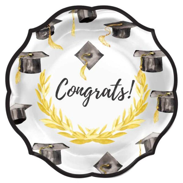 Platos Desechables Grandes con Motivo "Graduación" 10.5" (8 uds)