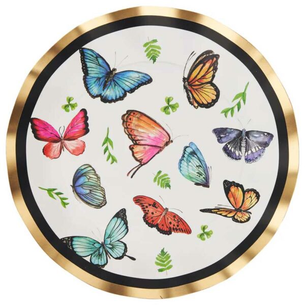 Platos-Desechables-Grandes-con-Motivo-'Mariposas'-10.5'-(8-uds)-Front Platos Desechables Grandes con Motivo "Mariposas" 10.5" (8 uds)