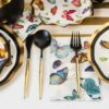 Platos-Desechables-Grandes-con-Motivo-'Mariposas'-10.5'-(8-uds)-Turn-4 Servilletas de cóctel con Motivo "Mariposas" (20 uds)