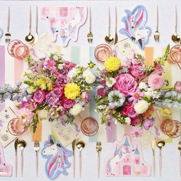 Platos Desechables Troquelados Grandes con Motivo "Sueños Hechos Realidad" 10.5" (8 uds)