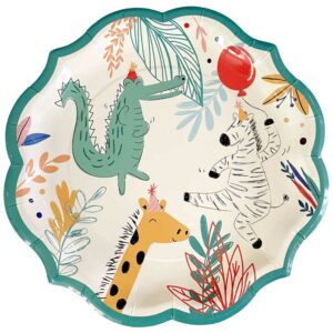 Platos Desechables con Motivo "Fiesta de Animales" 10.5" 8 uds