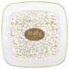 Set de Platos Cuadrados Reusables Diseño Hojas Color Oro/Blanco 7.5" & 10" (32 uds)