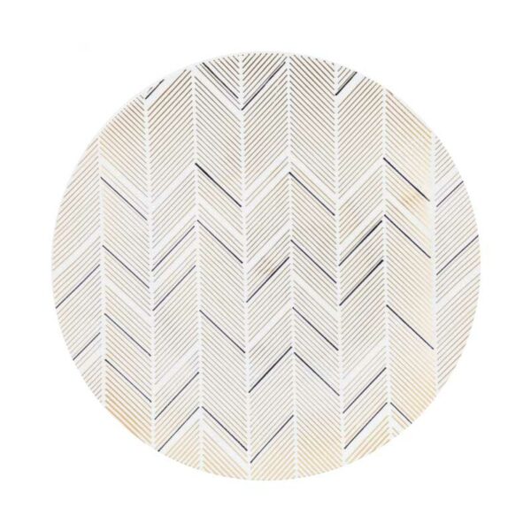 Platos Plásticos Reusables Diseño Chevron Oro/Negro 7.5"