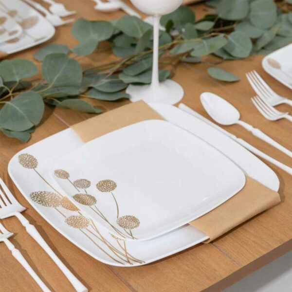 Set de Platos Reusables Diseño Dandelion 7.5" & 10"