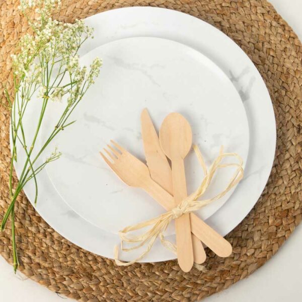 Set de Platos Reusables Diseño Mármol  7.5" & 10"