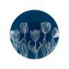 Set de Platos Reusables Diseño Tulipanes en Fondo Azul 7.5" & 10"