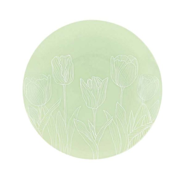 Set-de-Platos-Reusables-Diseño-Tulipanes-en-Fondo-Verde-7.5'-&-10'-Turn-2 Set de Platos Reusables Diseño Tulipanes en Fondo Verde 7.5" & 10"