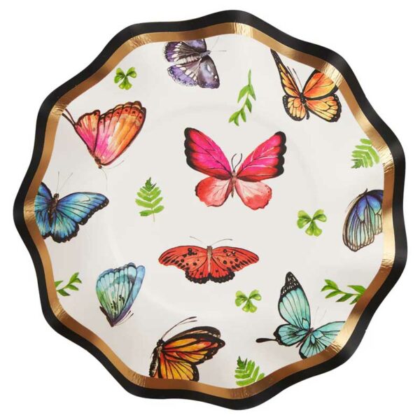 Tazones Desechables para Aperitivos y Postres con Motivo "Mariposas" (8 uds)