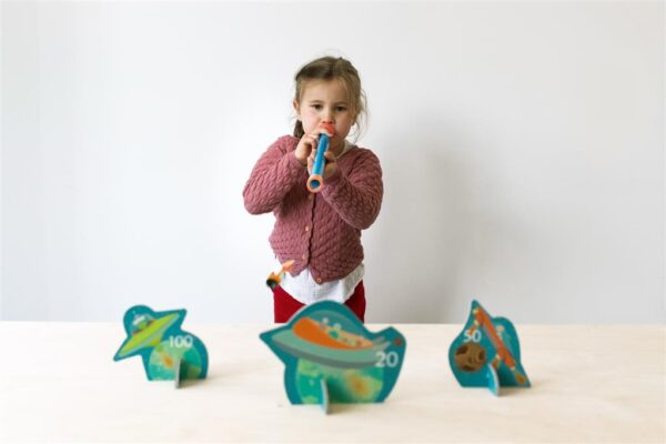 Juego de Soplar Dardos de Goma Motivo Espacial Scratch Europe