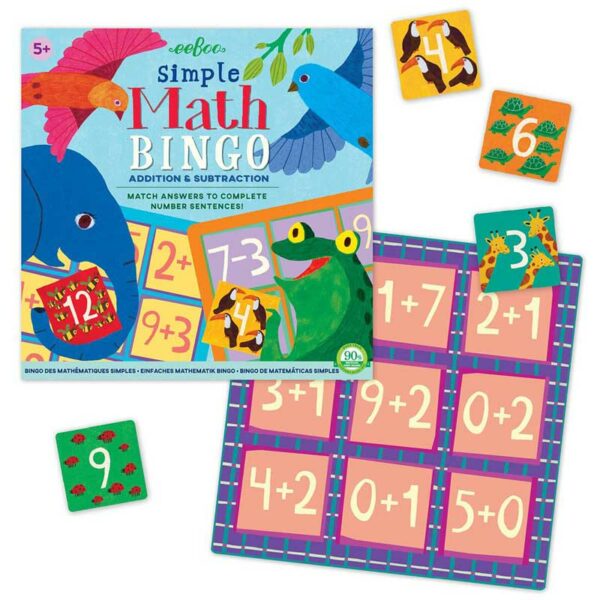 Bingo de Matemáticas Simples eeBoo