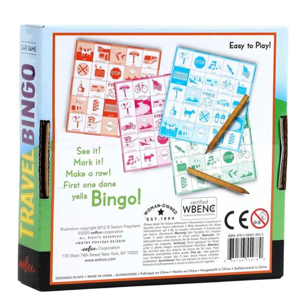 Juego de Bingo para Viajes eeBoo