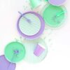Platos Desechables Grandes con Motivo "Mint Stripes" 9" (8 uds)