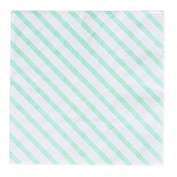 Servilletas-de-Cóctel-con-Motivo-'Mint-Stripes'-(20-uds)-Front Servilletas de Cóctel con Motivo "Mint Stripes" (20 uds)