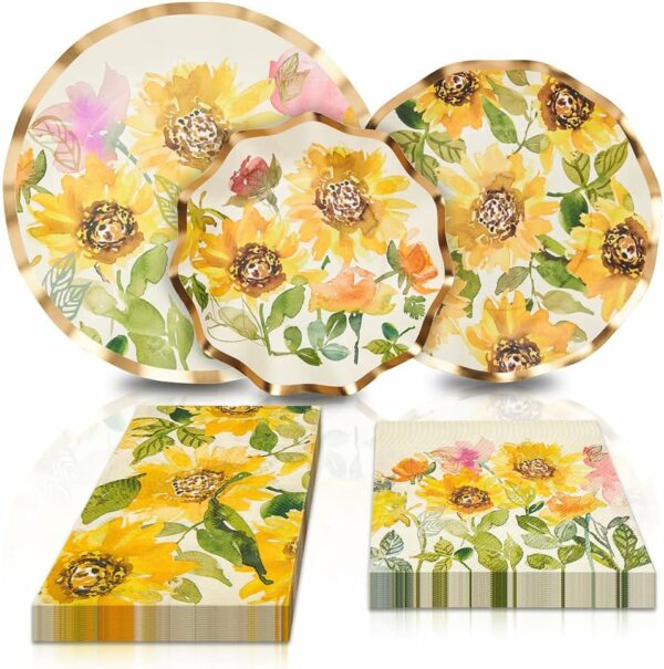 Servilletas Tipo Buffet con Motivo "Girasoles" (20 uds)