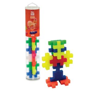 Juego de Construcción (Tubo de 15 piezas Grandes) Neón  Plus-Plus